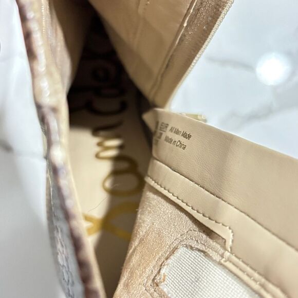 Sam Edelman | Women’s Block Heels Snakeskin Square Toe CODIE Boots Size 8 - Picture 16 of 17